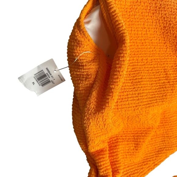 Old Navy Textured Cutout One Piece Swimsuit Citrus Orange Size XL NEW - Picture 10 of 13